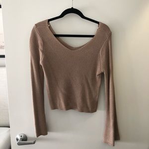Bell sleeve crop sweater